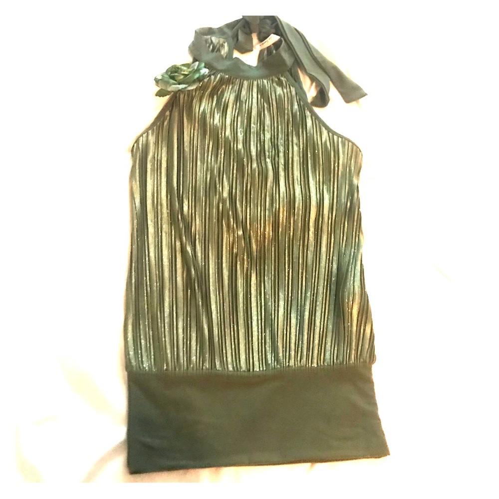 Green sparkling blouse